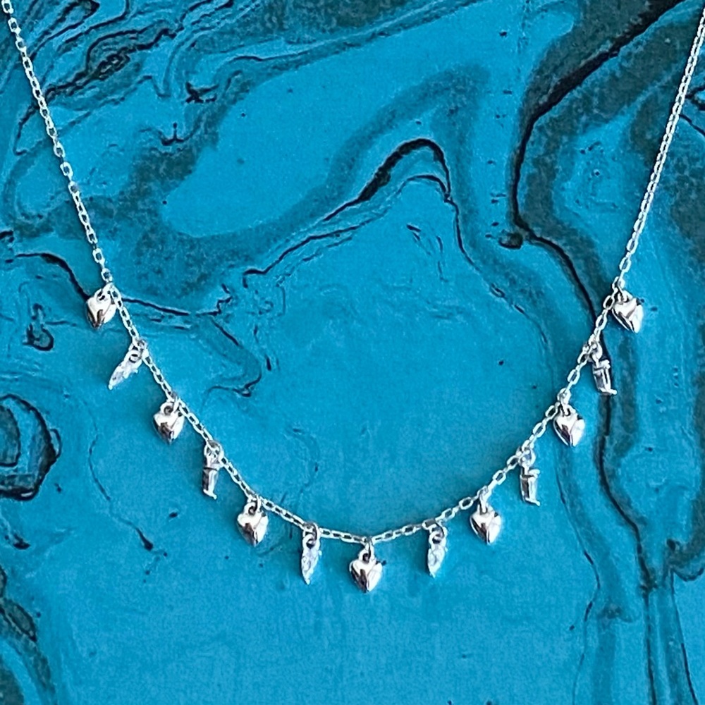 🌺HOST PICK🌺 NWT Lucky Brand Sterling Silver Heart Collar Necklace